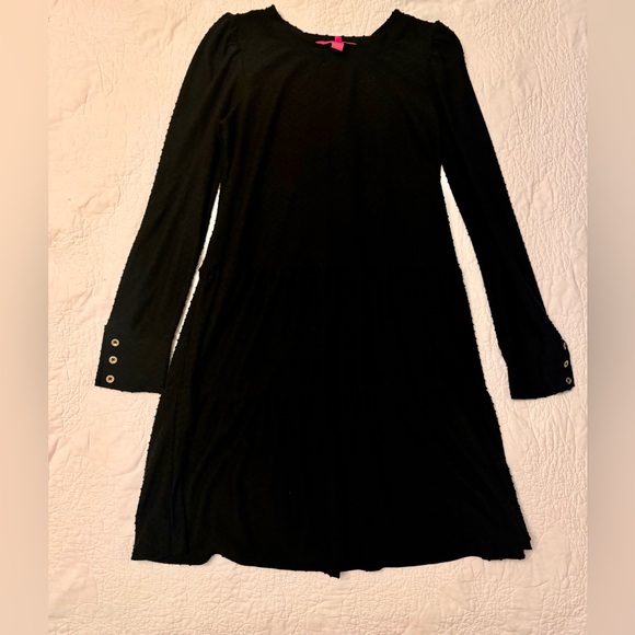 Lilly Pulitzer Black Onyx Arlette Cozy Knit Swiss Dot Mini Dress - Picture 4 of 6